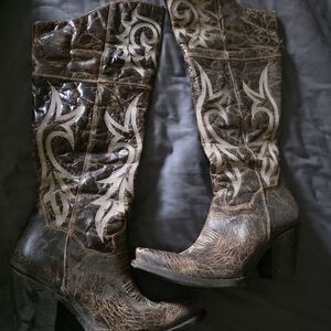 Dan Post Distressed Brown Over the Knee Boots